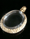 Victorian 9ct ornate yellow gold picture frame glass locket