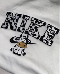 Image 2 of Nike Cow Crewneck!