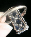 EDWARDIAN 1920S 18CT PLATINUM ART DECO PAVE SAPPHIRE OLD CUT DIAMOND 1.90 RING