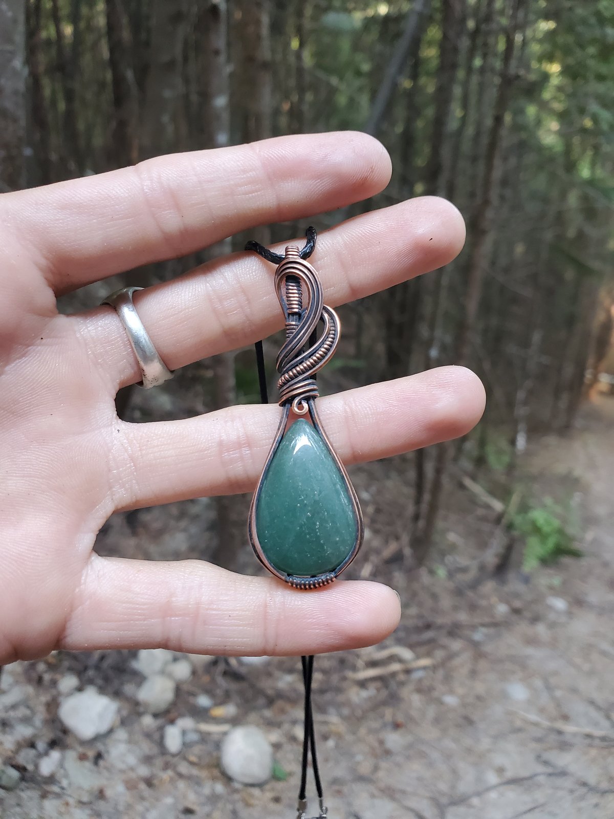 Image of Green Aventurine Copper Pendant