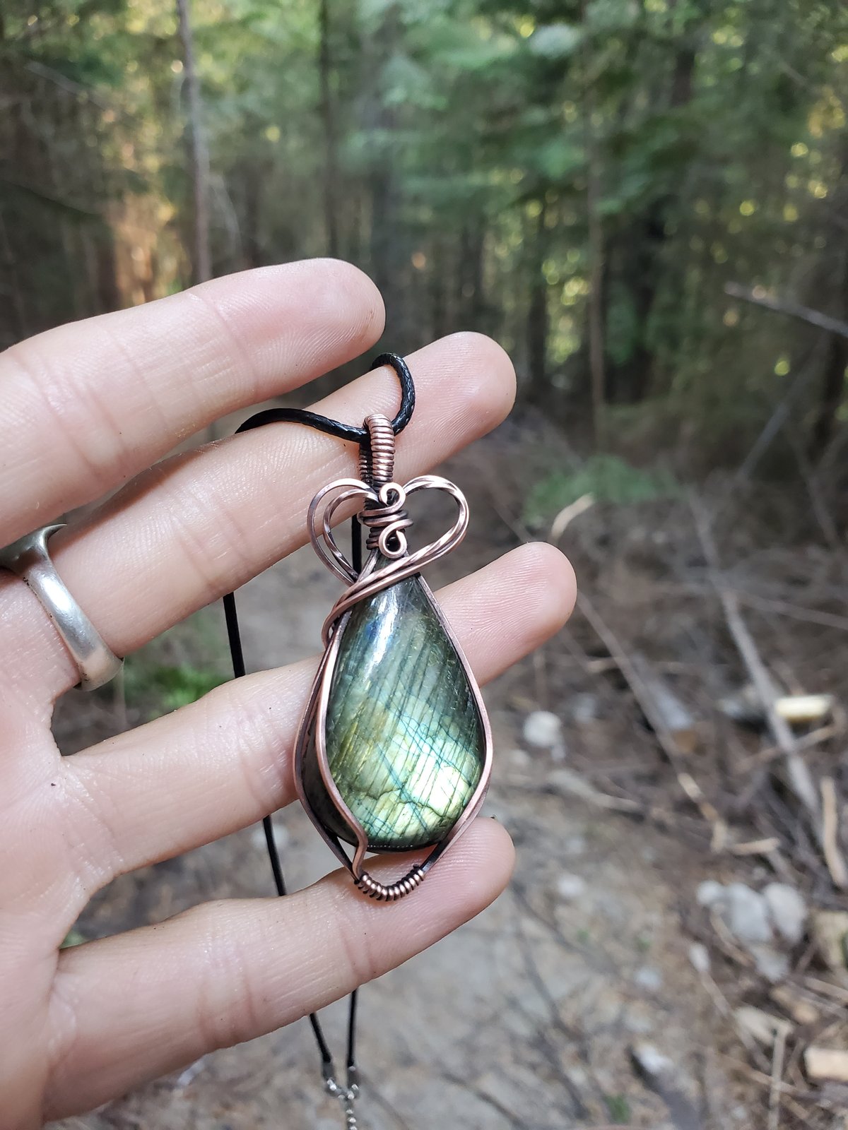 Image of Green Labradorite Teardrop Pendant