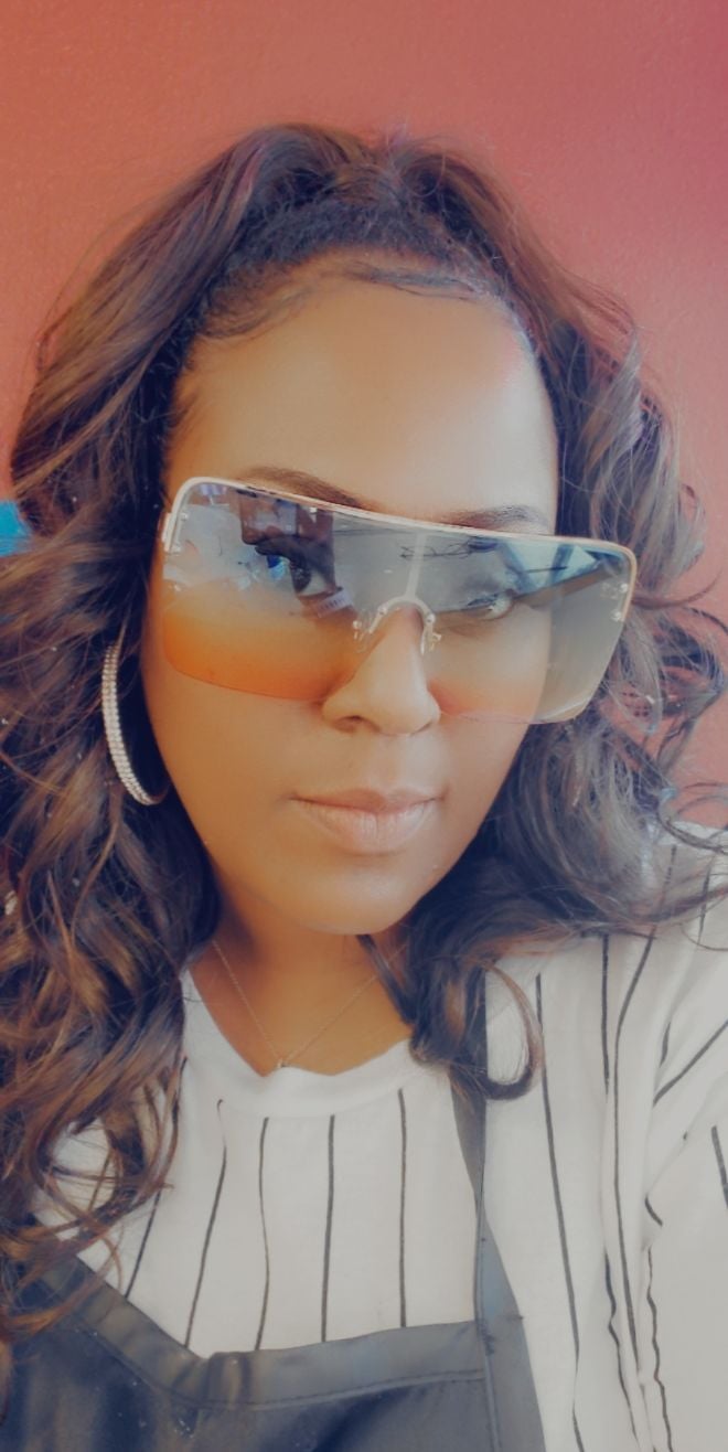 oversized rimless sunglasses