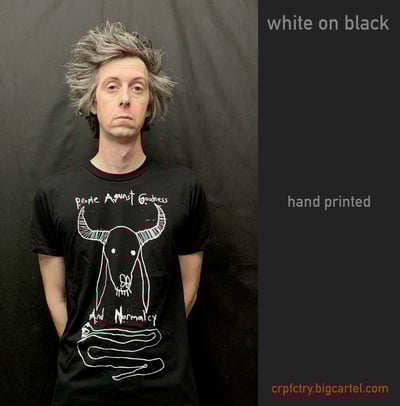 Image of P.A.G.A.N. T-shirt   WHITE on black