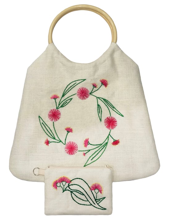 Image of Hand Embroidered Tote & Purses - Gum Blossom