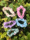 Pastel Flower Scrunchies