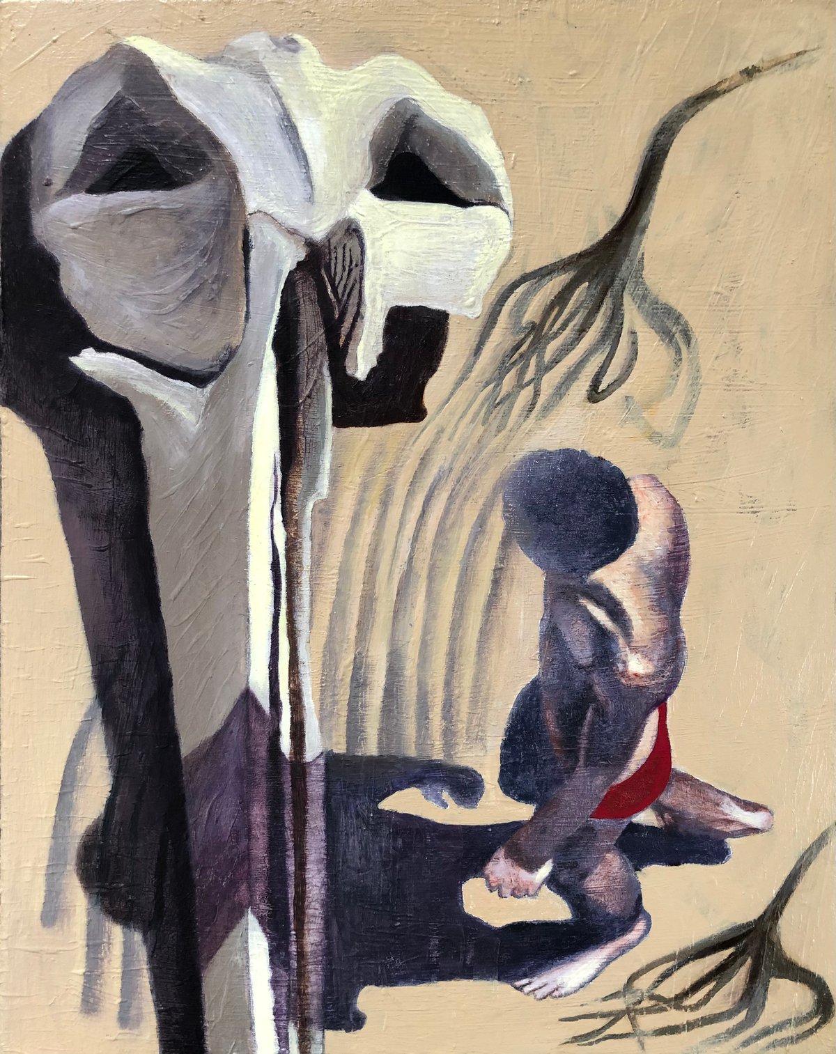 Image of FIGURE WITH BLUE WHALE SKULL, James Dearlove (2021)