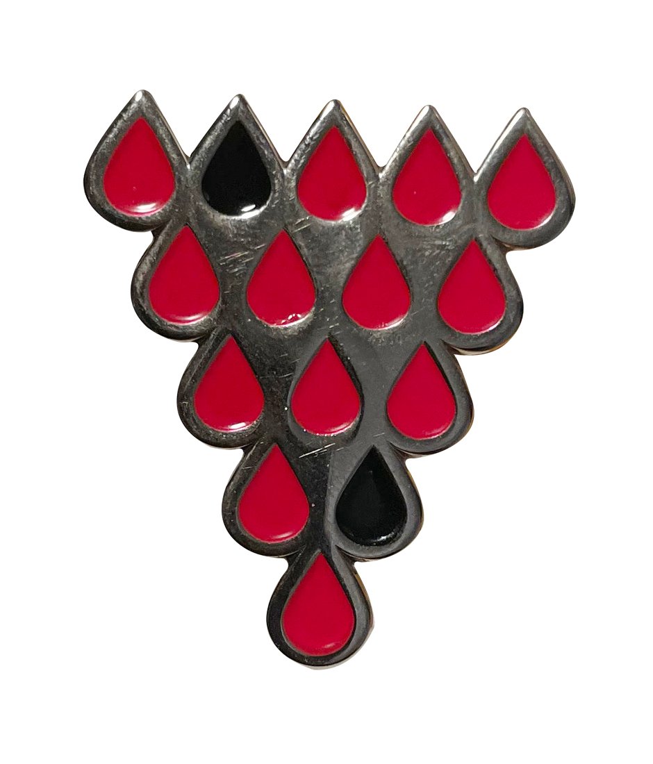 Tearamid Enamel Pin (Silver, Red, Black)