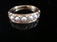 Image 1 of VICTORIAN 18CT YELLOW GOLD SPLIT PEARL 5 STONE RING