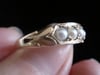 VICTORIAN 18CT YELLOW GOLD SPLIT PEARL 5 STONE RING