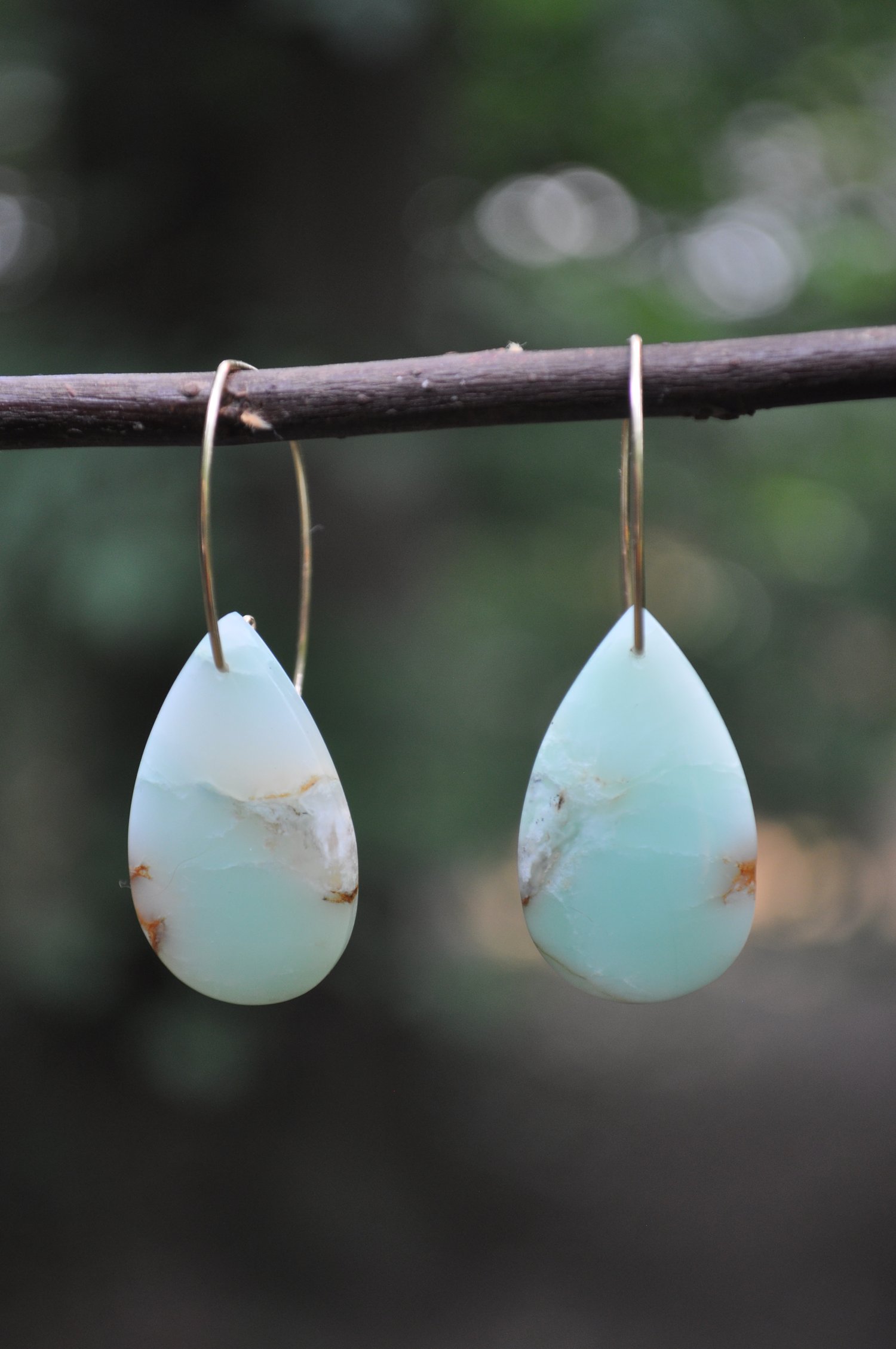 Image of One of a Kind Chrysoprase Teardrop Dangles