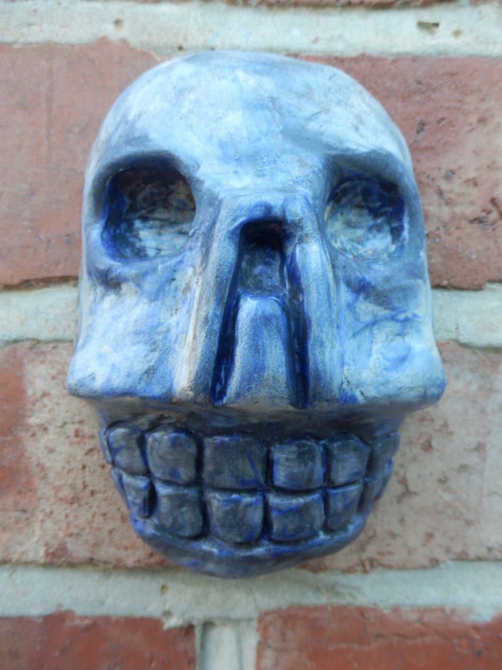 Cobalt Aztec Skull