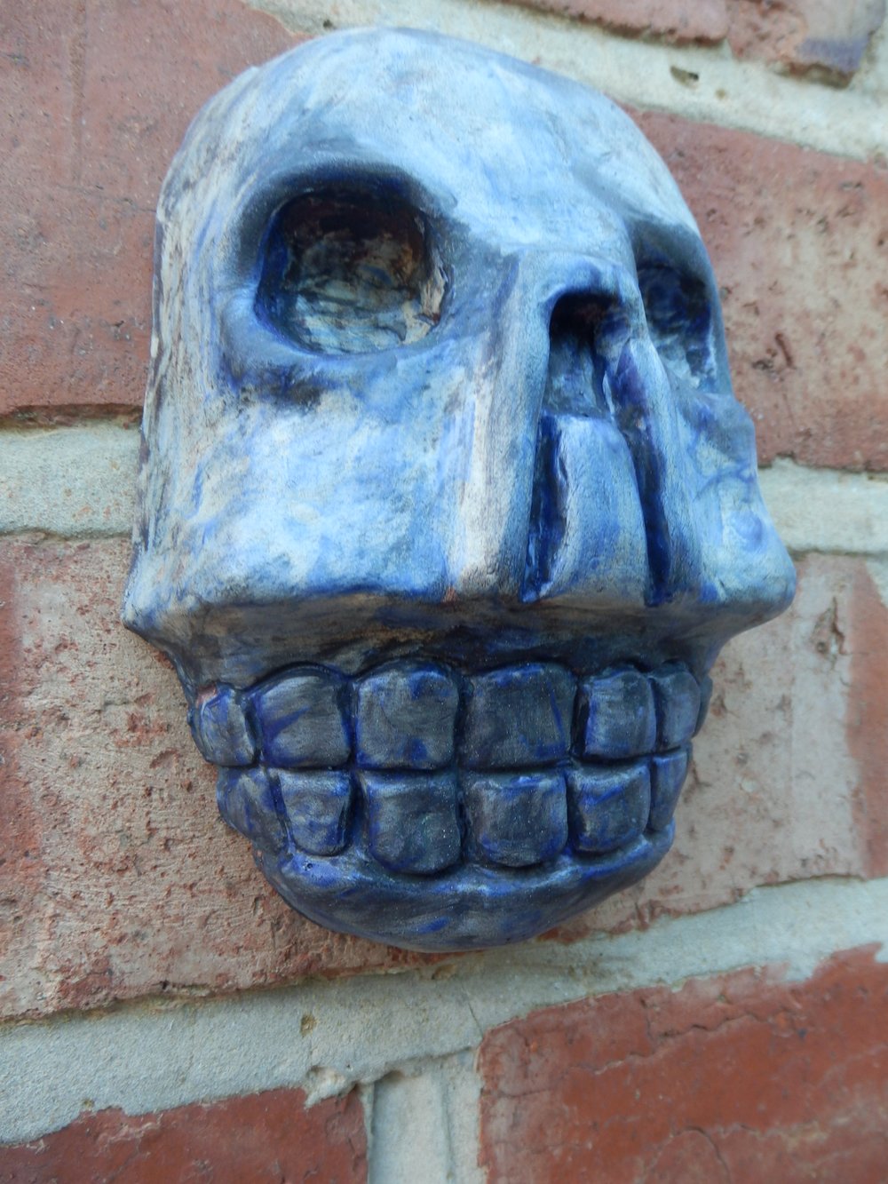 Cobalt Aztec Skull