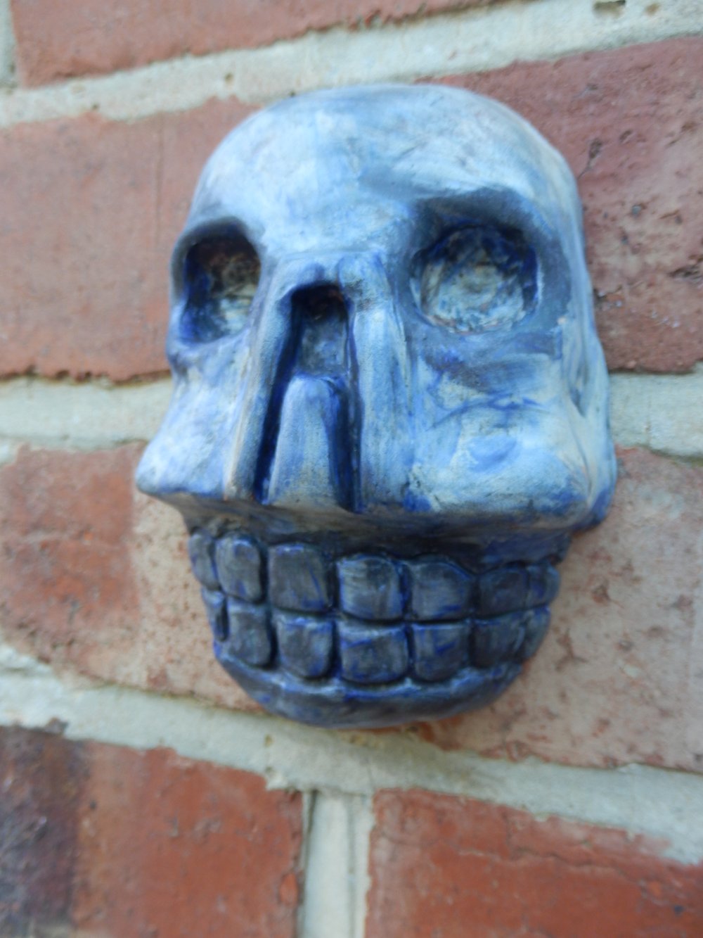 Cobalt Aztec Skull