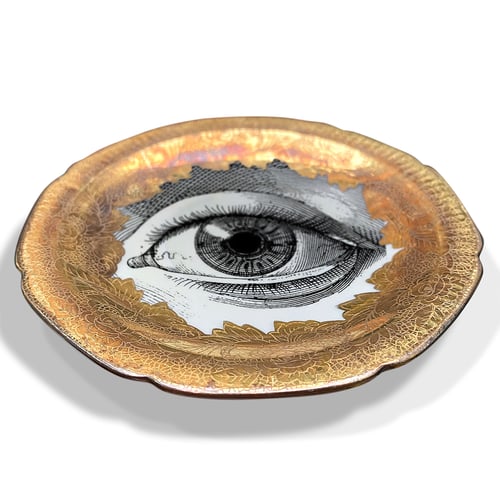 Image of Lover's eye B - #0753 - ENGRAVED GOLD DELUXE EDITION - Vintage German porcelain plate