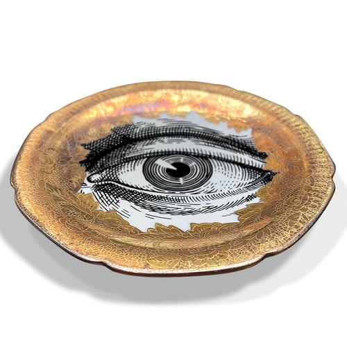 Image of Lover's eye C - #0753 - ENGRAVED GOLD DELUXE EDITION - Vintage German porcelain plate