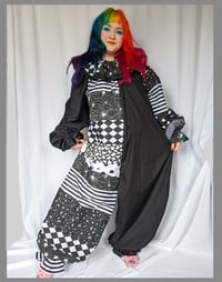 Image 1 of Black & White Patchwork Clownsuit "M"