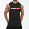 Sleeveless Tee Hoodie - White Logo | Red Box