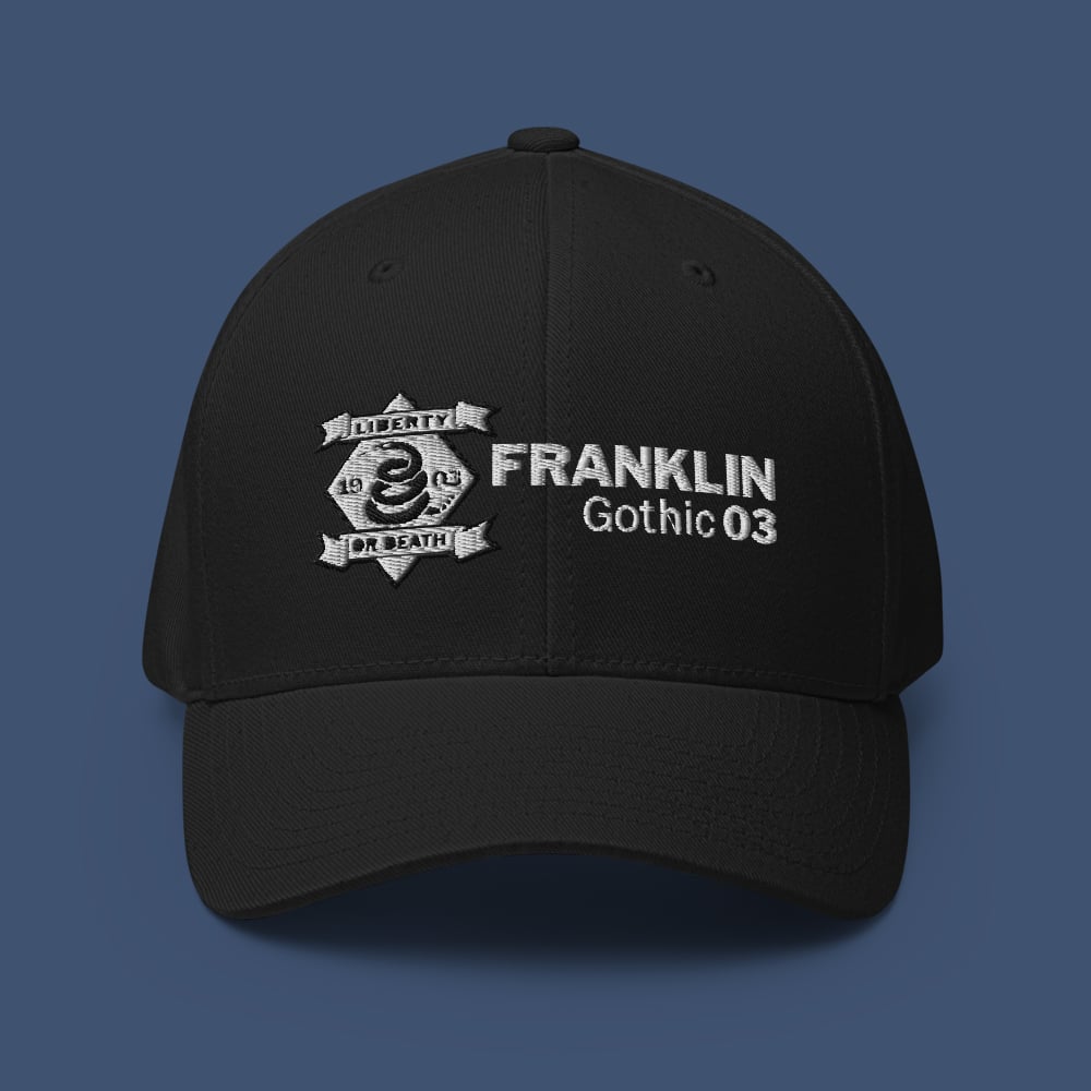 Image of TEAM FRANKLIN GOTHIC - 1903 FLEXFIT STRUCTURED CAP - BLACK