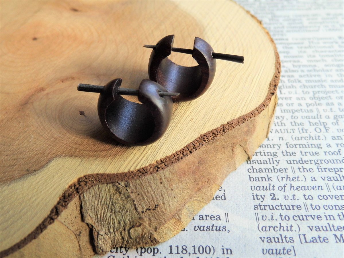 Mens on sale wooden earrings