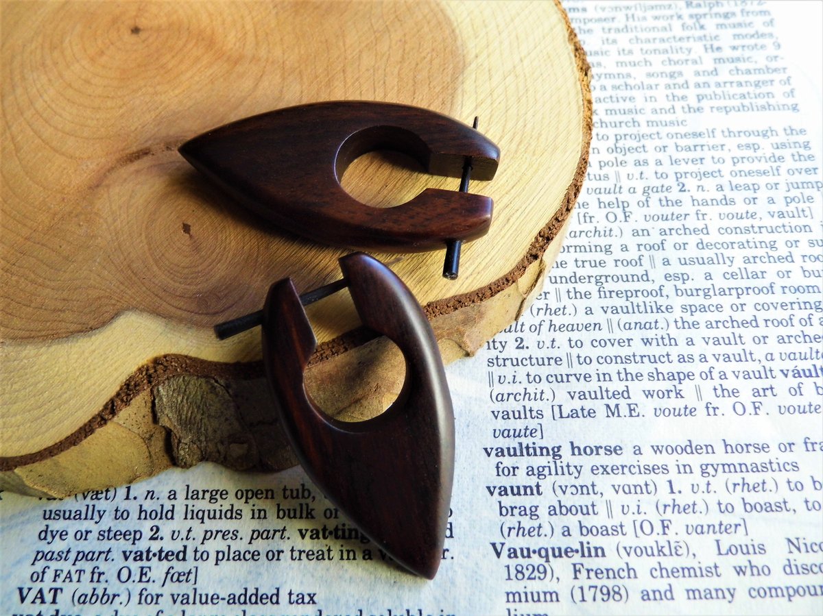 Carved Wooden Earring Hoop Arrowhead Earrings Unisex