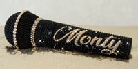 Image 2 of PERSONALISED SHURE SM58 WIRED VOCAL MIC IN BLACK AND GOLD CRYSTALS