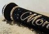 PERSONALISED SHURE SM58 WIRED VOCAL MIC IN BLACK AND GOLD CRYSTALS