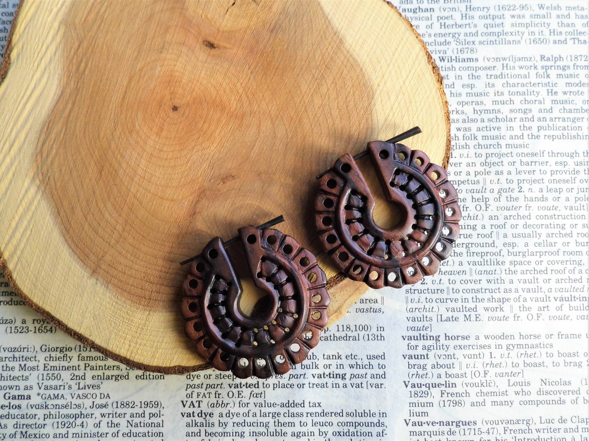 Wood Earrings Womens Fire Hoops