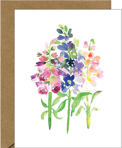 Image of English Garden Watercolor Floral Note Card