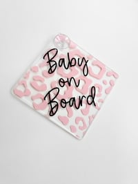 Leopard Print Baby on Board Car Sign