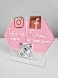 Image 1 of Acrylic Hexigan Social Media Sign