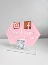 Image 2 of Acrylic Hexigan Social Media Sign