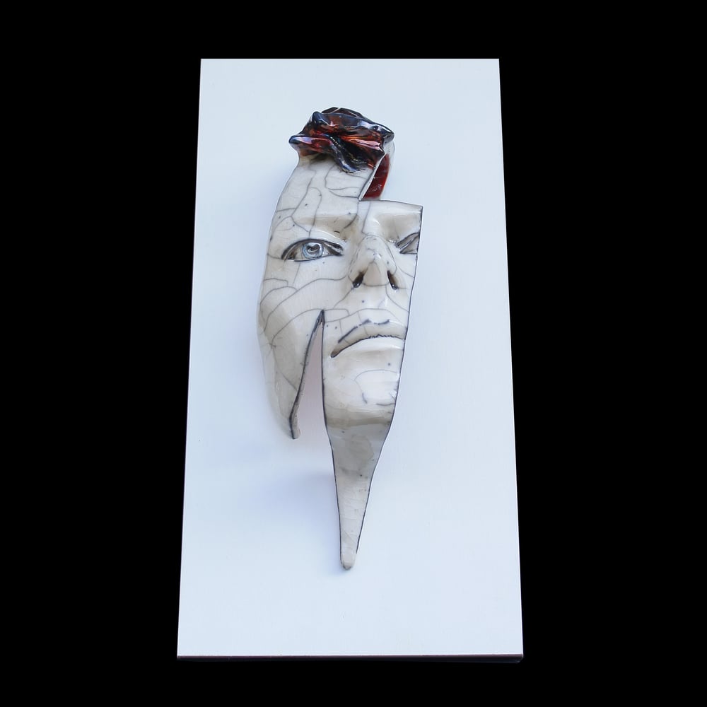 'Flash' Raku Edition- David Bowie Face Sculpture