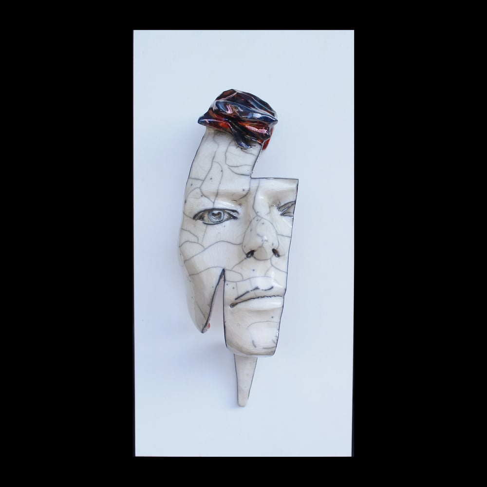 'Flash' Raku Edition- David Bowie Face Sculpture