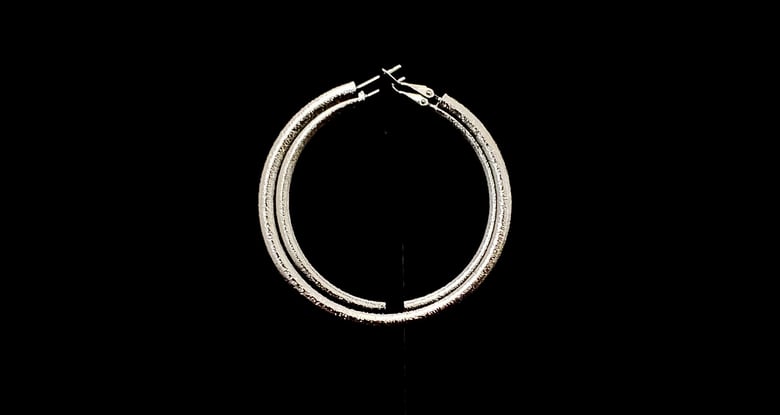 Image of Silver XL Shiny Pierced Hoops 