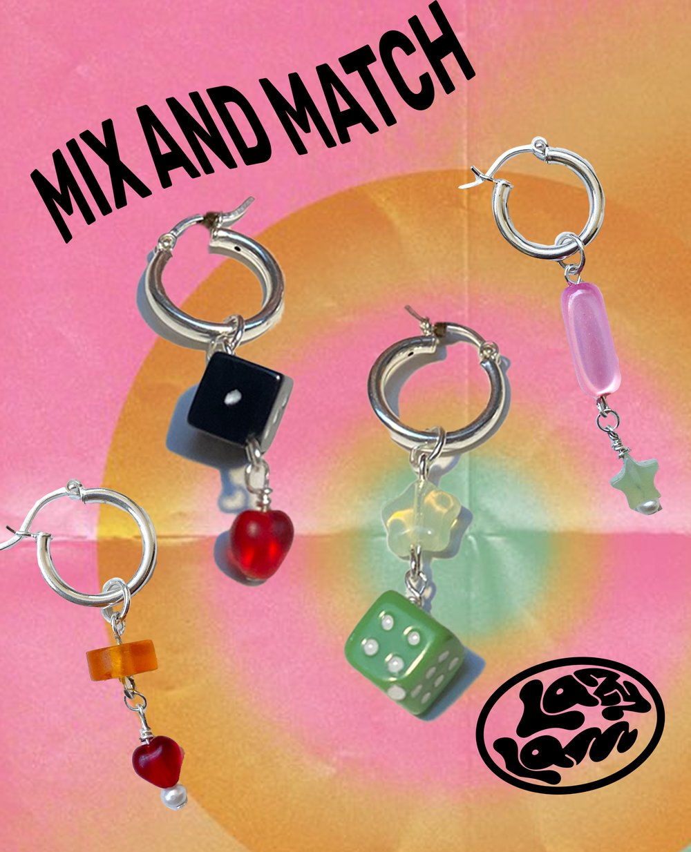 silver mix & match charm earrings