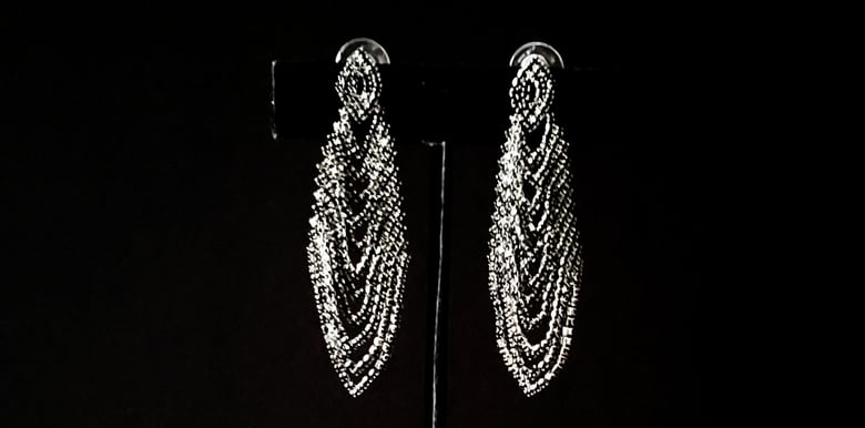 Image of Chrome Fancy Pierced Earrings 