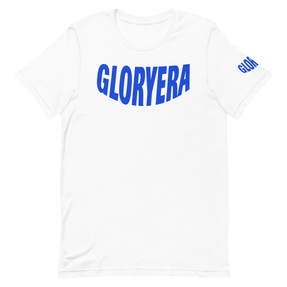 Image of GLORYERA® CREW TEE (WHITE/ROYAL BLUE)