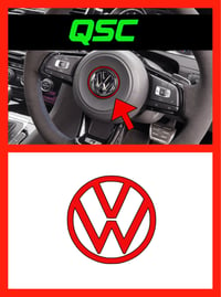 Image 1 of Vw Golf Mk7/7.5  Steering Wheel ‘VW’ badge overlay sticker 