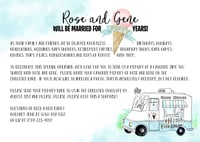 Image 1 of Good Humor themed Anniversary Card- Instructions & Response Card
