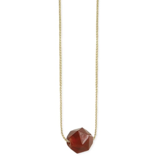 Image of Nature's Wonder on Display Carnelian & Gold Chain Necklace