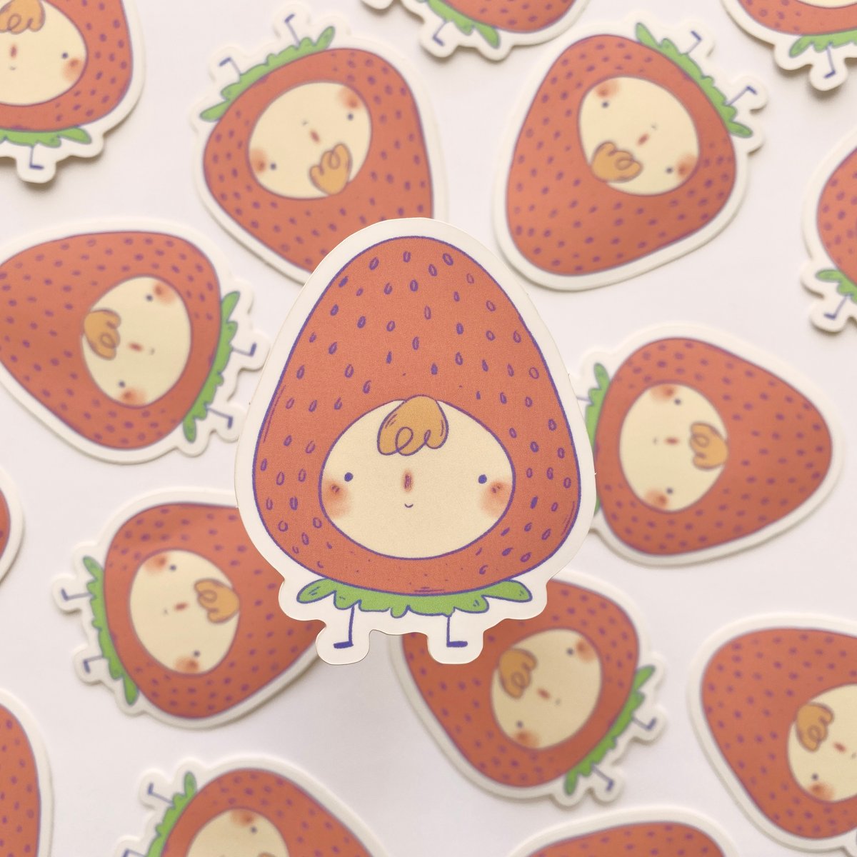 Image of Strawberry Bud | Fruity Fellas Vinyl Sticker