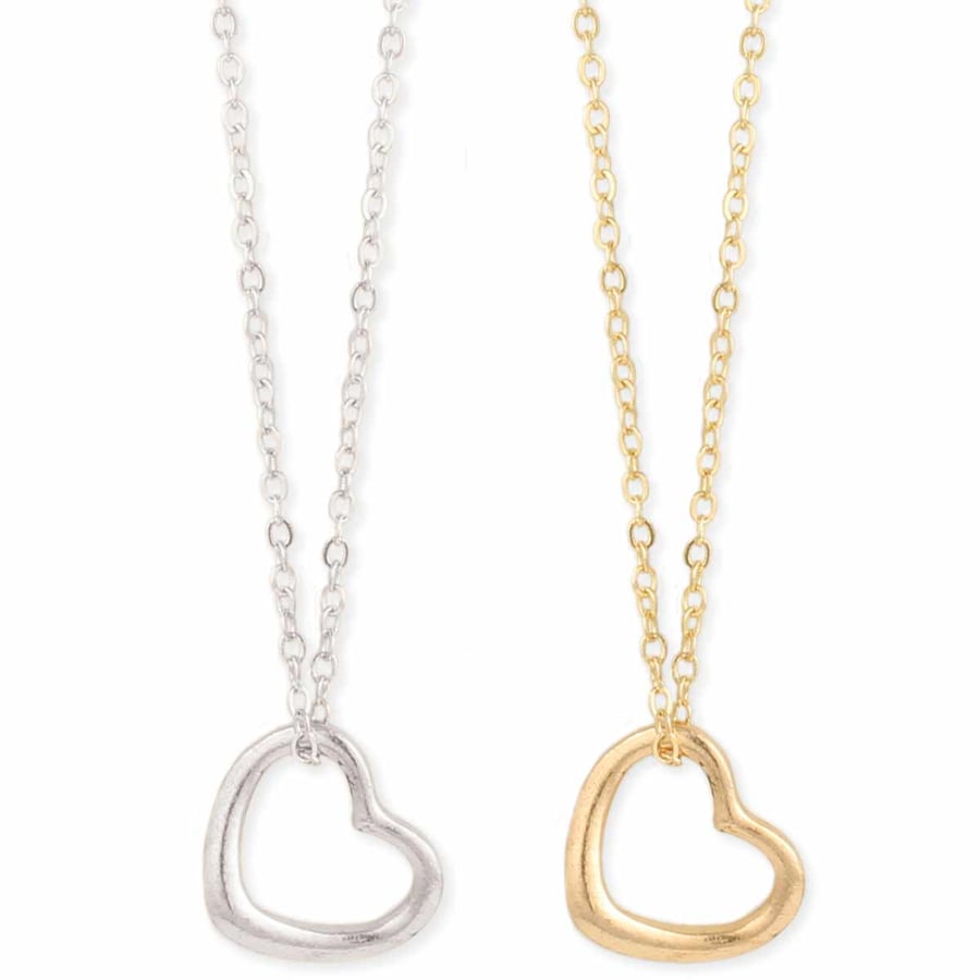 Image of Loving Heart Charm Chain Necklace