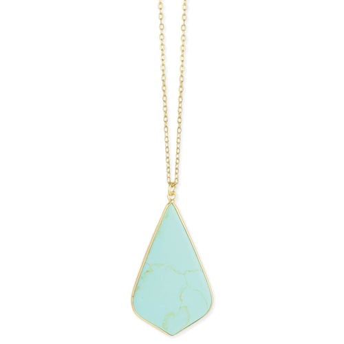 Image of Tempting Turquoise Pointed Teardrop Pendant Necklace