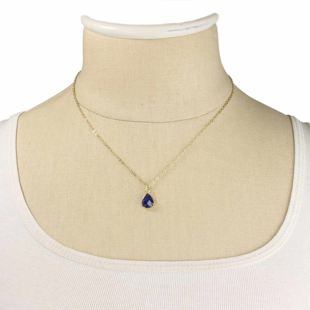 Image of Delicate Drops Stone Teardrop Necklace
