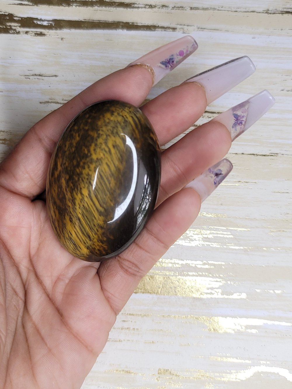 Image of Tiger's Eye Super Palm Stone 