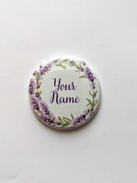 Image 2 of CUSTOM Name Flower Wreath buttons | Medium 1.5 inch - Pinback buttons, Keychains, Magnets 