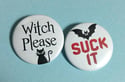 Various Halloween Themed Buttons | 1.5 Inch Pins, Magnets or Keychains