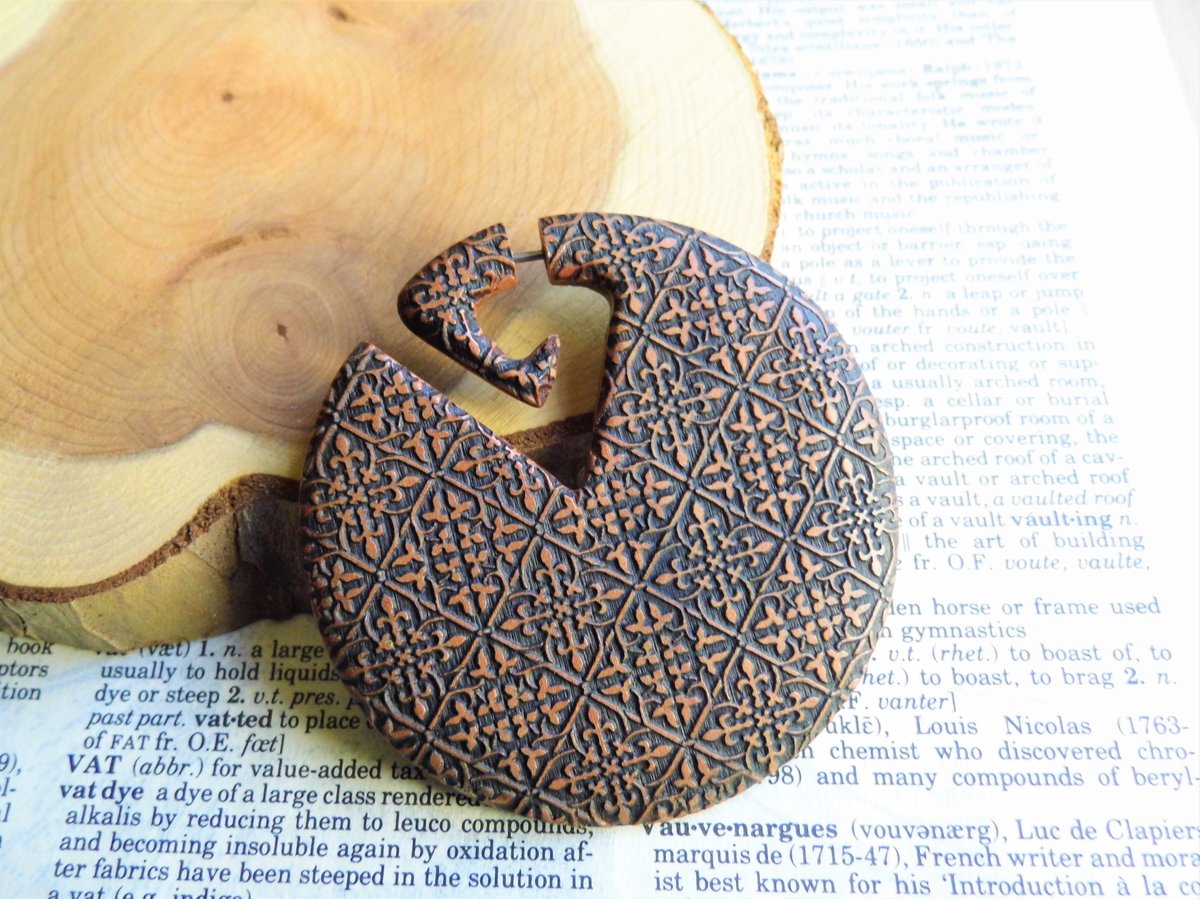 Huge Handmade  Earring Extra Large Fake Tunnel Weight
