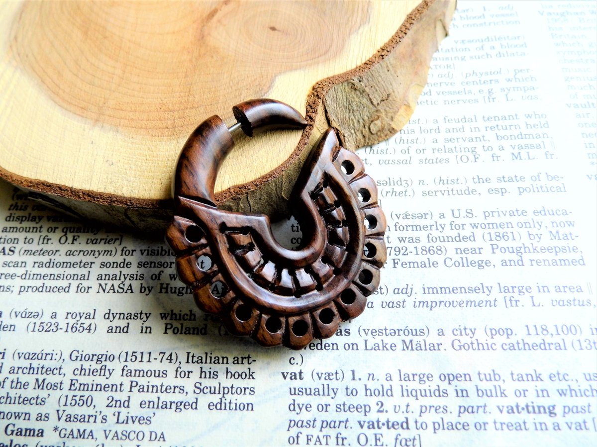 Wooden Organic Earring Small Padlock Lock Womens Mens