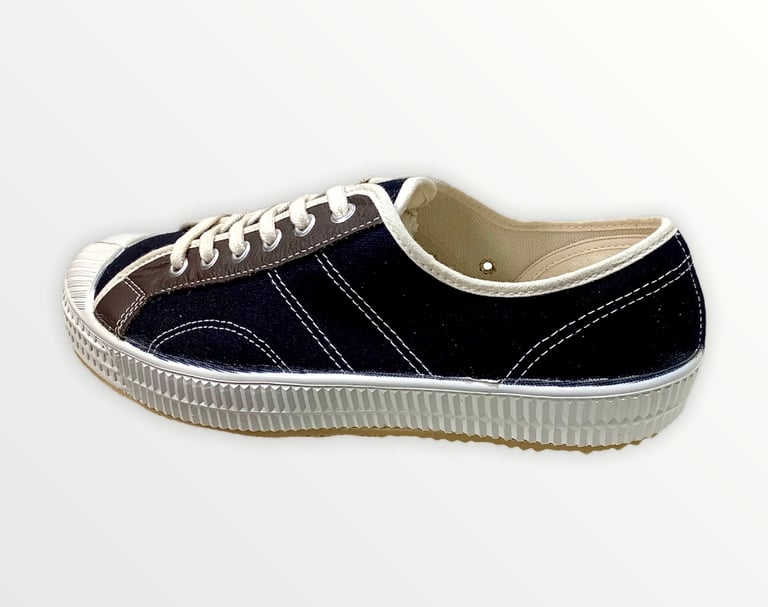 VEGANCRAFT vintage lo top black canvas sneaker shoes made in Slovakia Image 3